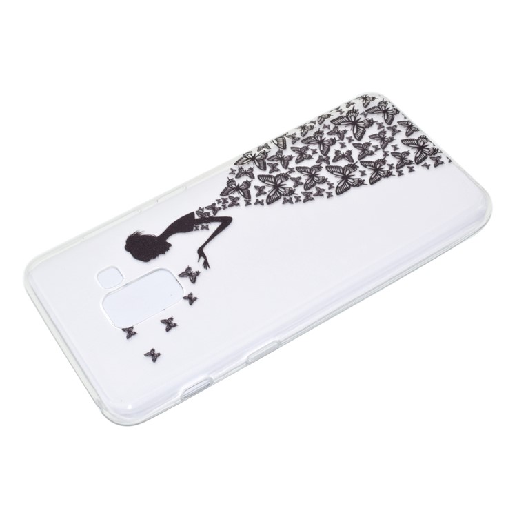 Pattern Printing TPU Case Shell for Samsung Galaxy A8 Plus (2018) - Beauty Pattern-4