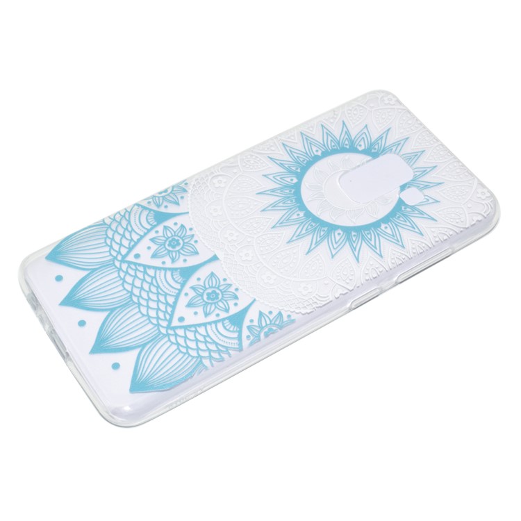 Pattern Printing TPU Case Cover for Samsung Galaxy A8 Plus (2018) - Blue Flower-3