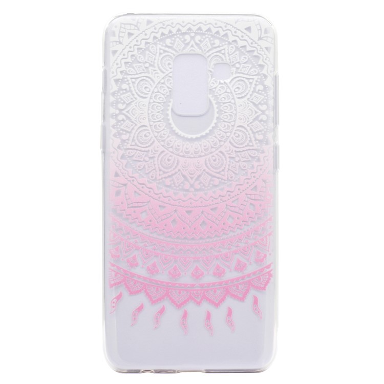 Pattern Printing TPU Protective Case for Samsung Galaxy A8 Plus (2018) - Pink Flower-2