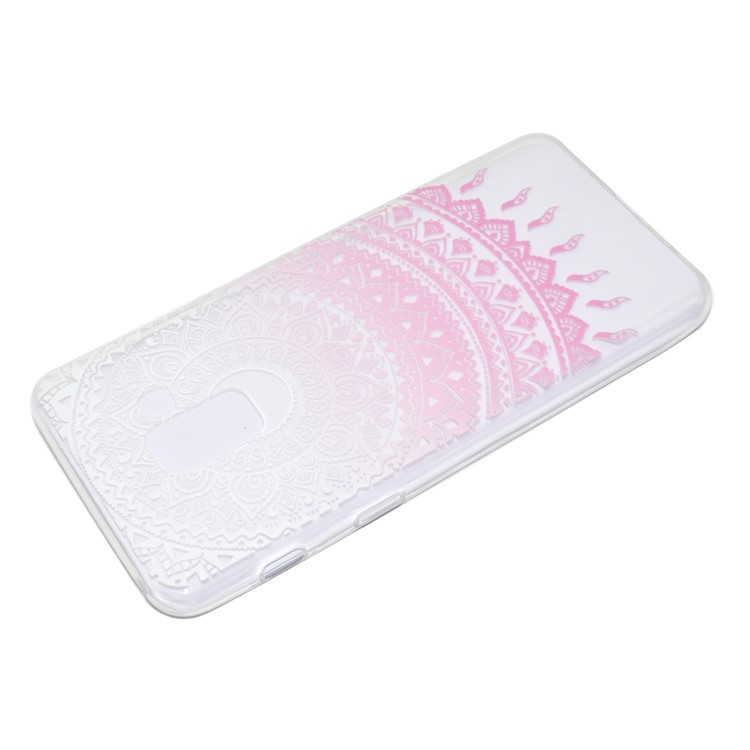 Pattern Printing TPU Protective Case for Samsung Galaxy A8 Plus (2018) - Pink Flower-4