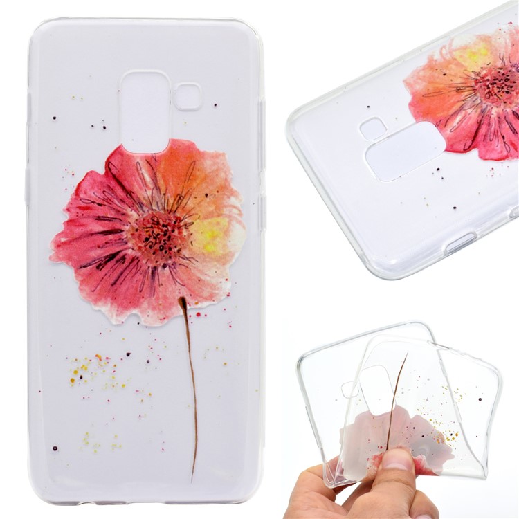 Pattern Printing TPU Flexible Case for Samsung Galaxy A8 Plus (2018) - Beautiful Flowers-1