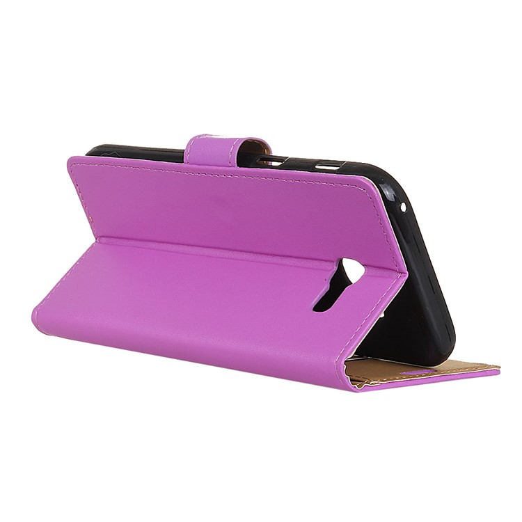 For Samsung Galaxy A5 (2017) A520 Leather Wallet Stand Flip Phone Cover Shell - Purple-4