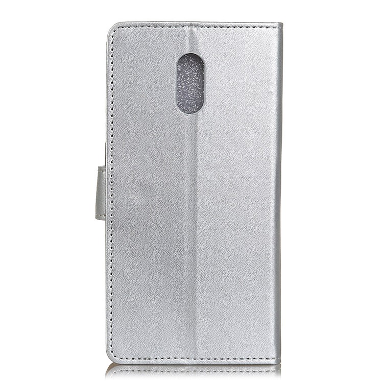 Wallet Stand Leather Mobile Shell for Samsung Galaxy J7+ / Galaxy C8 - Silver-2