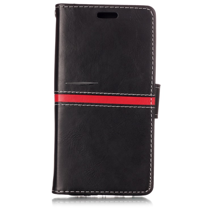 For Samsung Galaxy A8 (2018) Graceful Series Foldable Leather Wallet Phone Casing - Black-1