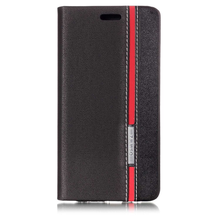 Contrast Color Card Holder Stand Leather Phone Case for Samsung Galaxy A8 (2018) - Black-1