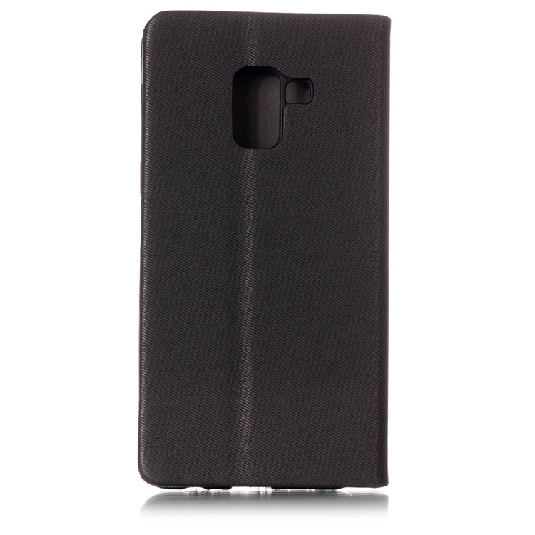 Contrast Color Card Holder Stand Leather Phone Case for Samsung Galaxy A8 (2018) - Black-2