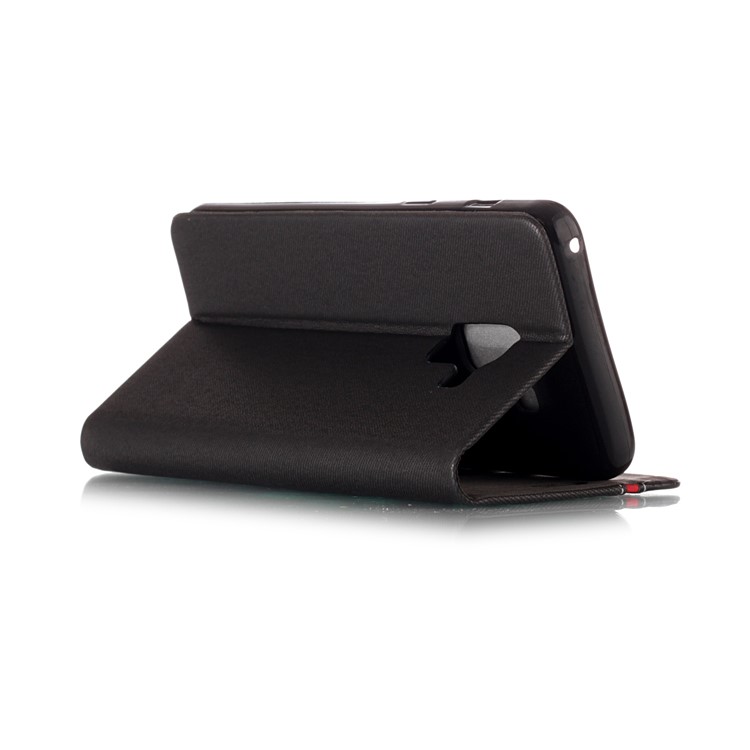 Contrast Color Card Holder Stand Leather Phone Case for Samsung Galaxy A8 (2018) - Black-4