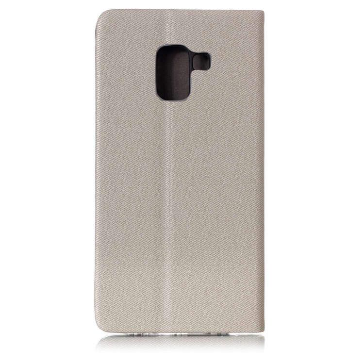 Contrast Color Card Holder Stand Leather Phone Cover for Samsung Galaxy A8 (2018) - Grey-2