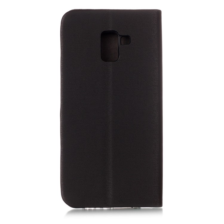 Contrast Color Leather Card Holder Phone Case with Stand for Samsung Galaxy A8 Plus (2018) - Black-2