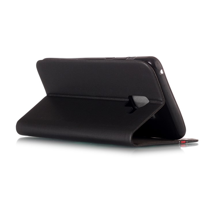Contrast Color Leather Card Holder Phone Case with Stand for Samsung Galaxy A8 Plus (2018) - Black-3