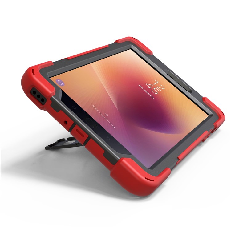 X-Shape PC + TPU 360-degree Rotary Kickstand Shell for Samsung Galaxy Tab A 8.0 (2017) T380 T385 - Red-12