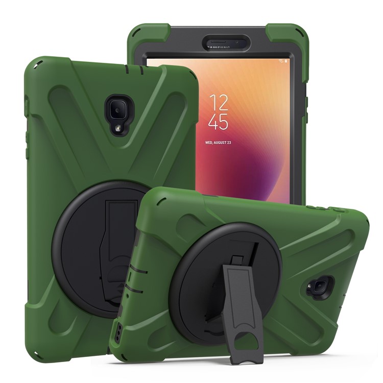 X-Shape 360-degree Rotary Kickstand PC + TPU Hybrid Shell for Samsung Galaxy Tab A 8.0 (2017) T380 T385 - Army Green-1