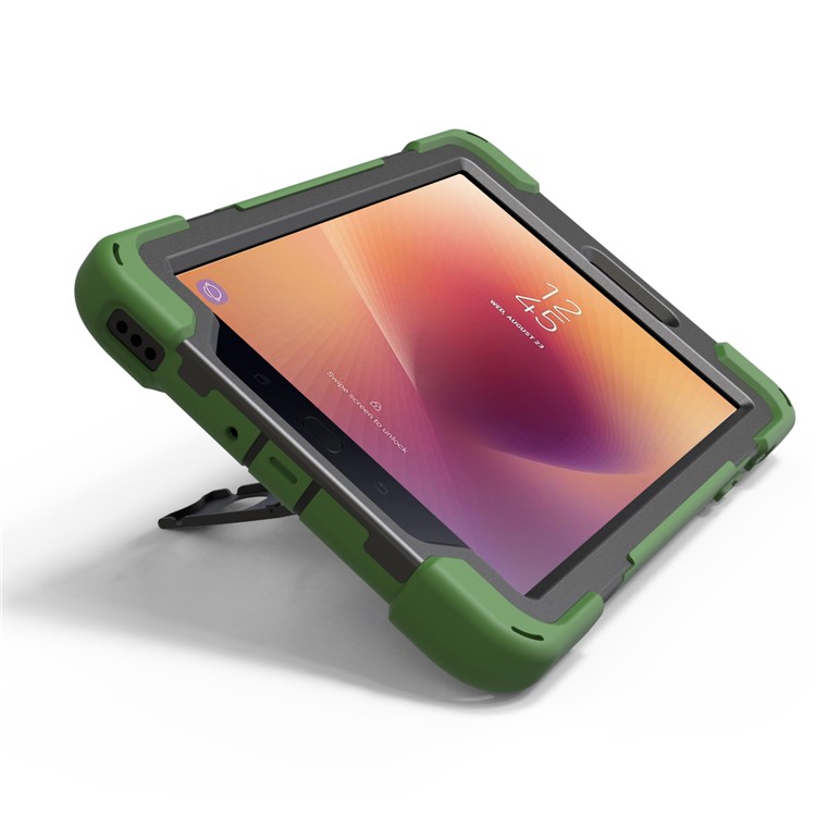 X-Shape 360-degree Rotary Kickstand PC + TPU Hybrid Shell for Samsung Galaxy Tab A 8.0 (2017) T380 T385 - Army Green-12