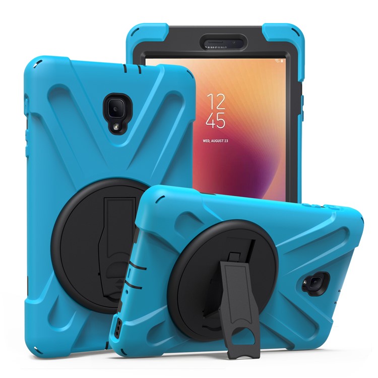 X-Shape 360-degree Rotary Kickstand PC + TPU Combo Cover for Samsung Galaxy Tab A 8.0 (2017) T380 T385 - Baby Blue-1