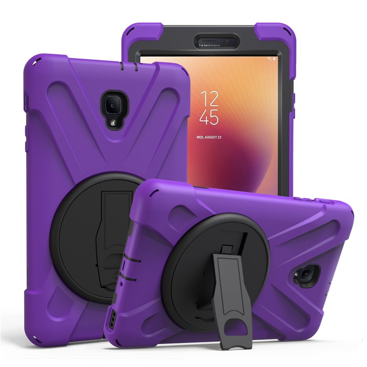 X-Shape PC + TPU 360-degree Rotary Kickstand Protective Cover for Samsung Galaxy Tab A 8.0 (2017) T380 T385 - Purple-1