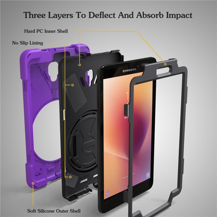 X-Shape PC + TPU 360-degree Rotary Kickstand Protective Cover for Samsung Galaxy Tab A 8.0 (2017) T380 T385 - Purple-7