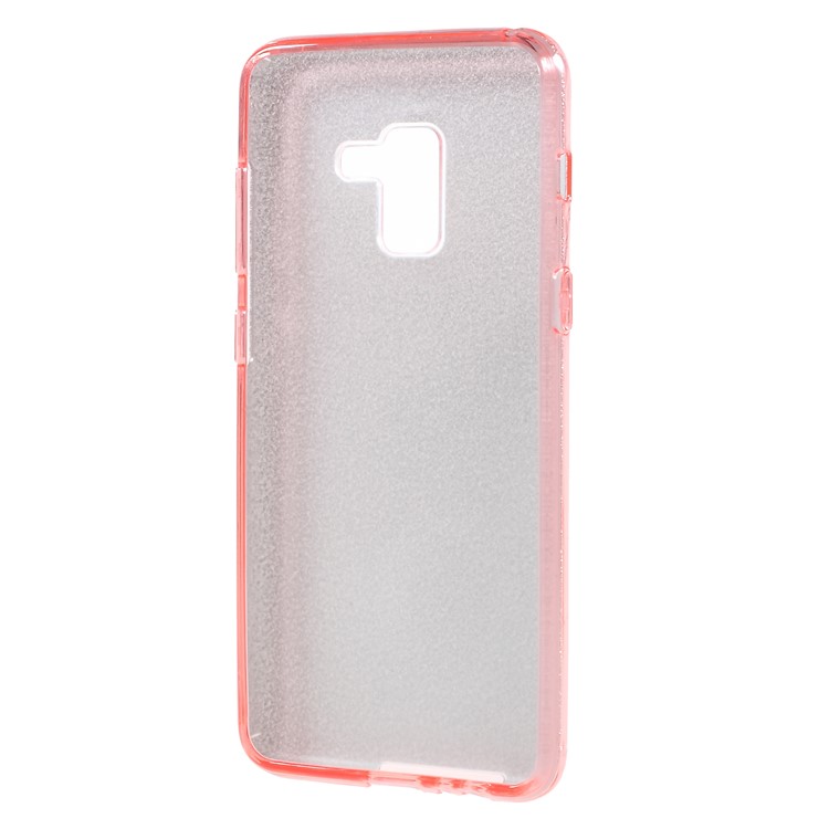 For Samsung Galaxy A8 Plus (2018) 3-in-1 Glittery Powder Paper TPU + PC Phone Case Cover - Pink-3