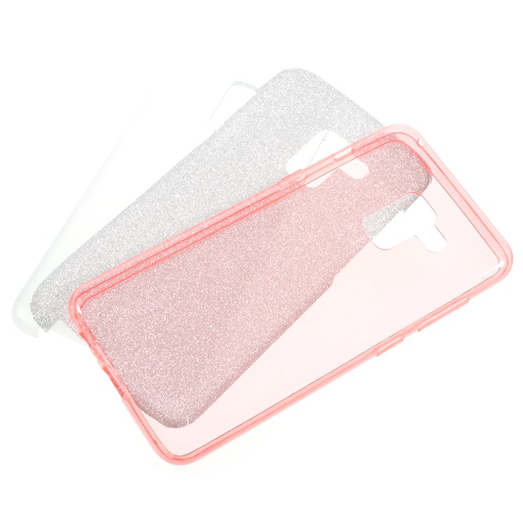 For Samsung Galaxy A8 Plus (2018) 3-in-1 Glittery Powder Paper TPU + PC Phone Case Cover - Pink-4