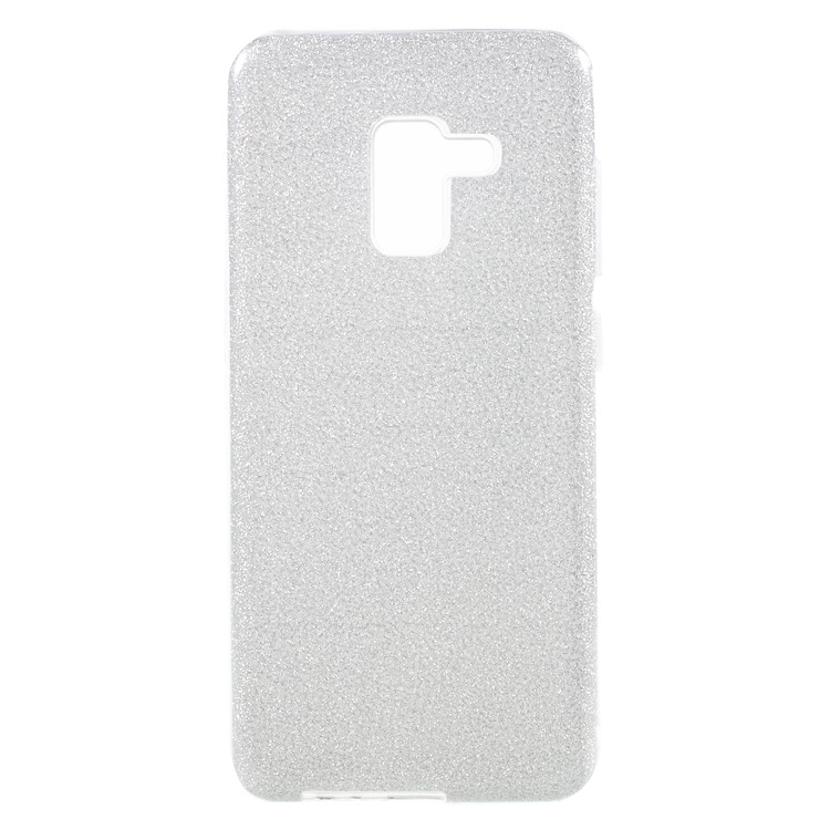 Glittery TPU + PC Hybrid Phone Shell for Samsung Galaxy A8 (2018) - Silver-1