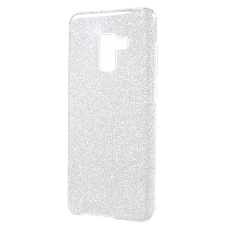 Glittery TPU + PC Hybrid Phone Shell for Samsung Galaxy A8 (2018) - Silver-2