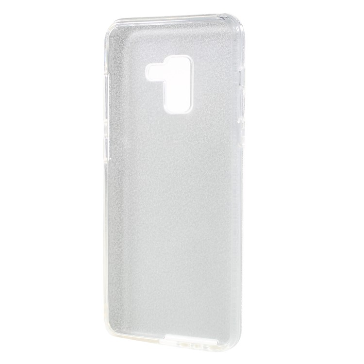 Glittery TPU + PC Hybrid Phone Shell for Samsung Galaxy A8 (2018) - Silver-3