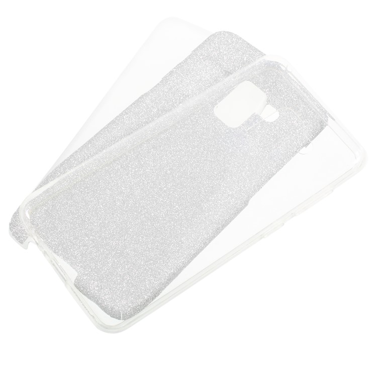 Glittery TPU + PC Hybrid Phone Shell for Samsung Galaxy A8 (2018) - Silver-6