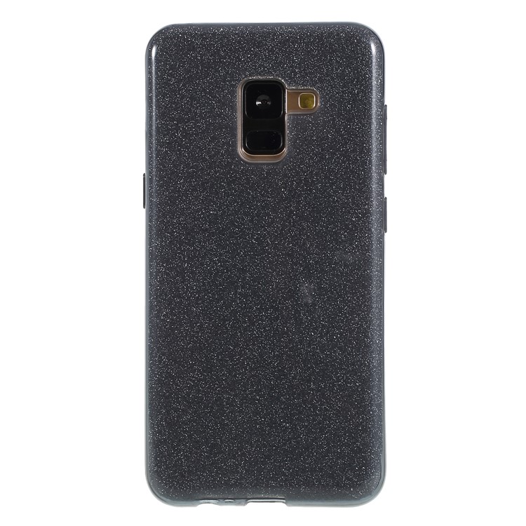 Glittery TPU + PC Hybrid Mobile Cover Case for Samsung Galaxy A8 (2018) - Black-2