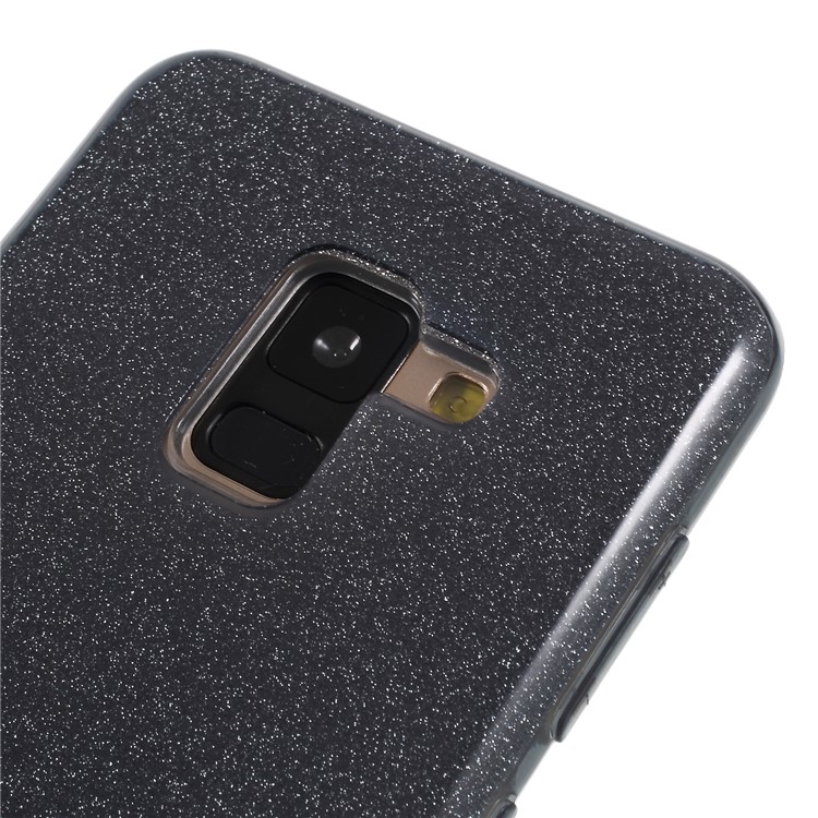 Glittery TPU + PC Hybrid Mobile Cover Case for Samsung Galaxy A8 (2018) - Black-3