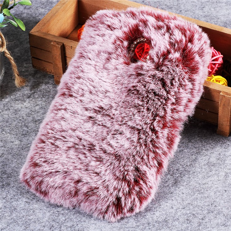 Soft Fur Coated TPU Mobile Cover for Samsung Galaxy J7 Pro (2017) / J7 (2017) EU Version - Red-1