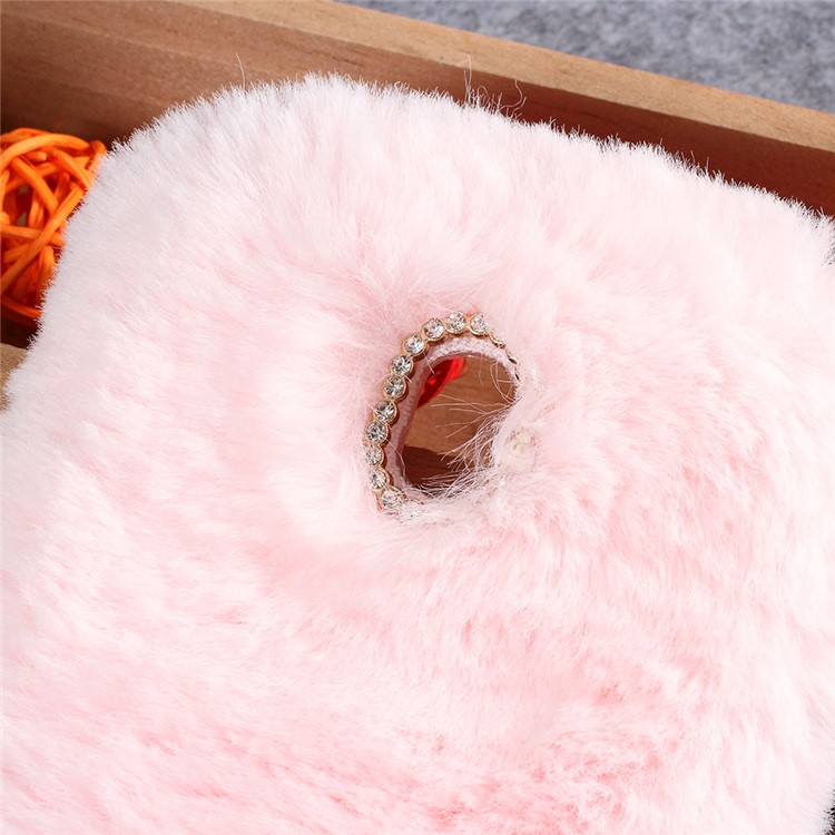 Soft Fur Coated TPU Mobile Casing Cover for Samsung Galaxy J7 Pro (2017) / J7 (2017) EU Version - Pink-2