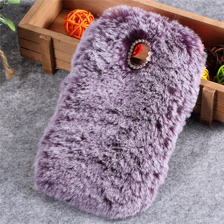 Soft Fur Coated TPU Mobile Shell for Samsung Galaxy J7 Pro (2017) / J7 (2017) EU Version - Purple-1