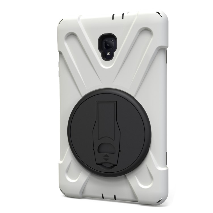 360 Degree Swivel Kickstand PC + Silicone Combo Cover with Hand Holder Strap for Samsung Galaxy Tab A 8.0 (2017) - White-10