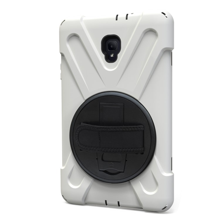 360 Degree Swivel Kickstand PC + Silicone Combo Cover with Hand Holder Strap for Samsung Galaxy Tab A 8.0 (2017) - White-11