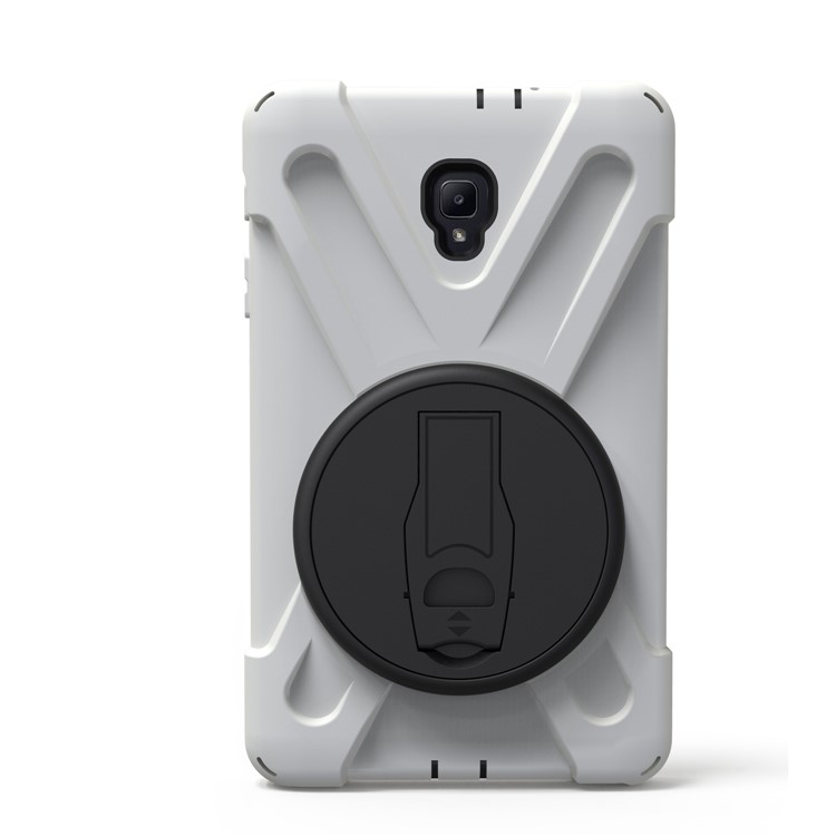 360 Degree Swivel Kickstand PC + Silicone Combo Cover with Hand Holder Strap for Samsung Galaxy Tab A 8.0 (2017) - White-5
