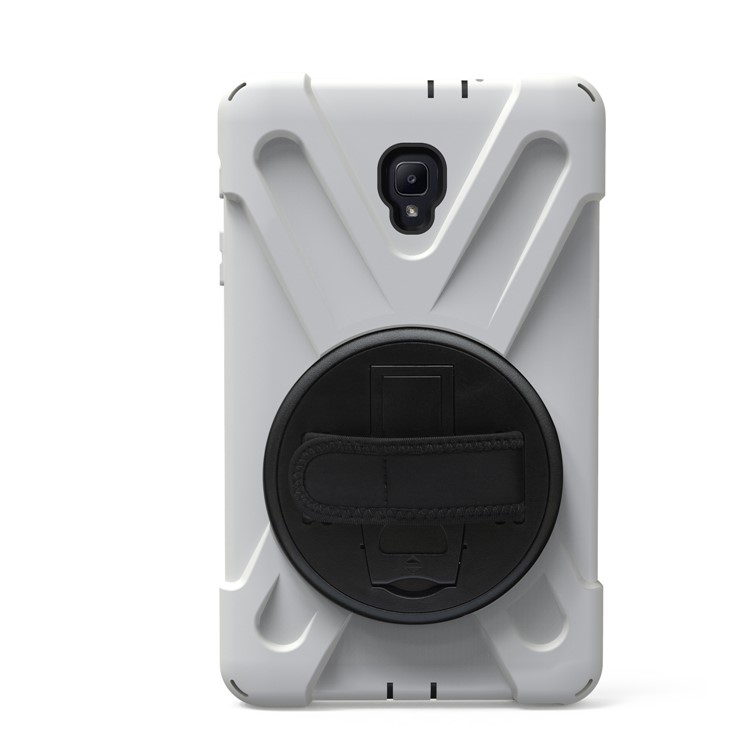 360 Degree Swivel Kickstand PC + Silicone Combo Cover with Hand Holder Strap for Samsung Galaxy Tab A 8.0 (2017) - White-6