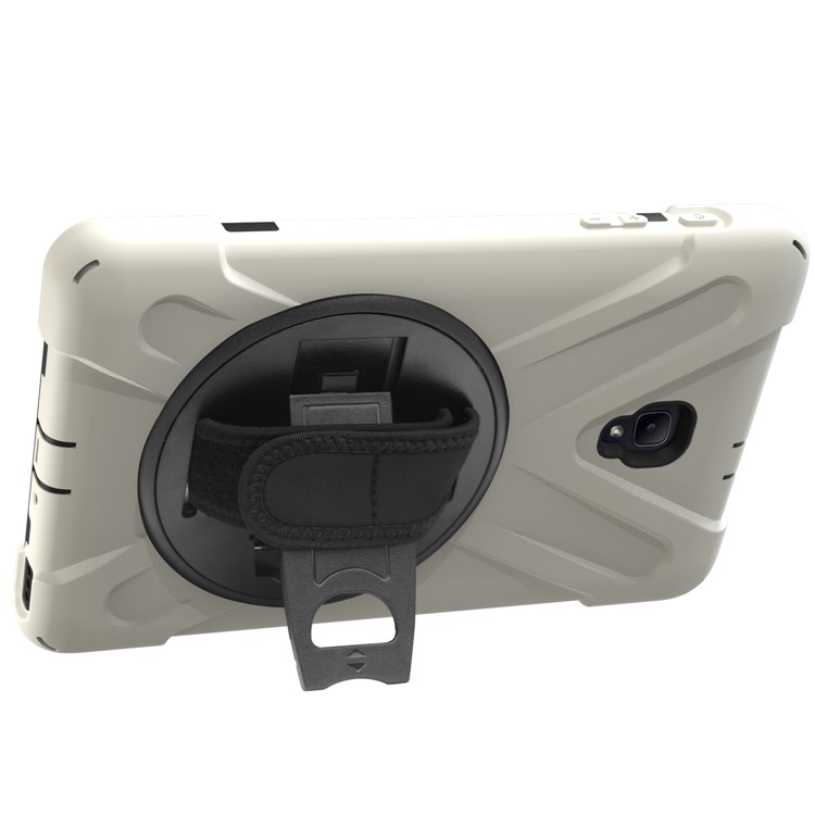 360 Degree Swivel Kickstand PC + Silicone Combo Cover with Hand Holder Strap for Samsung Galaxy Tab A 8.0 (2017) - White-8