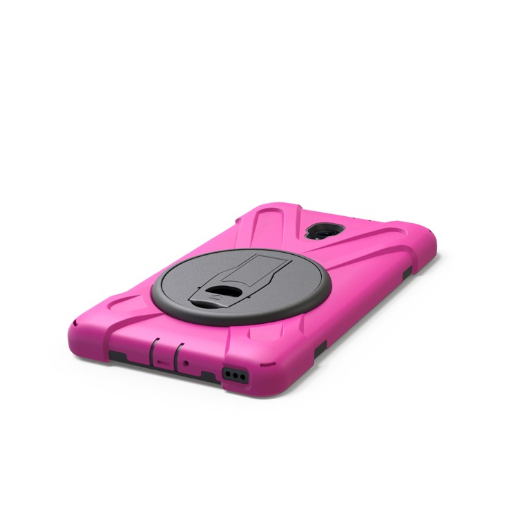 360 Degree Swivel Kickstand PC + Silicone Combo Casing with Hand Holder Strap for Samsung Galaxy Tab A 8.0 (2017) - Rose-15