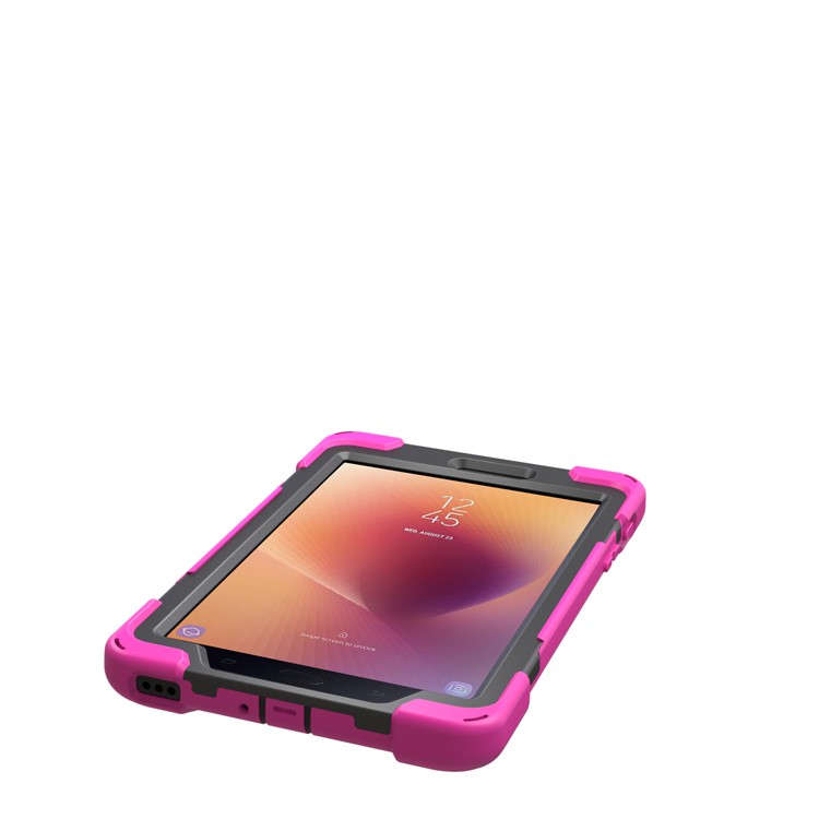 360 Degree Swivel Kickstand PC + Silicone Combo Casing with Hand Holder Strap for Samsung Galaxy Tab A 8.0 (2017) - Rose-16