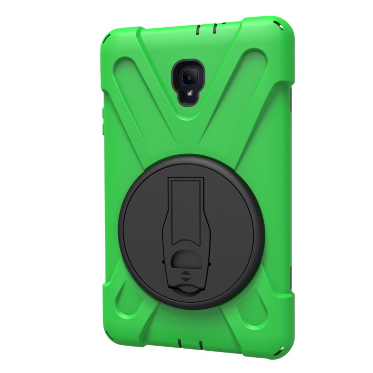 360 Degree Swivel Kickstand PC + Silicone Combo Protective Case with Hand Holder Strap for Samsung Galaxy Tab A 8.0 (2017) - Light Green-10