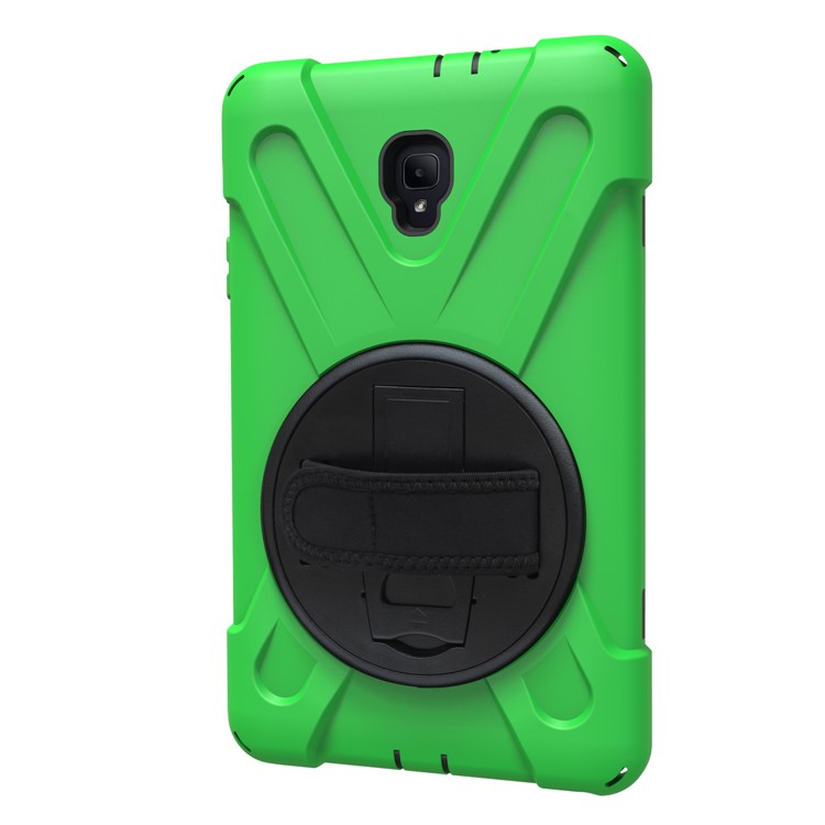 360 Degree Swivel Kickstand PC + Silicone Combo Protective Case with Hand Holder Strap for Samsung Galaxy Tab A 8.0 (2017) - Light Green-11
