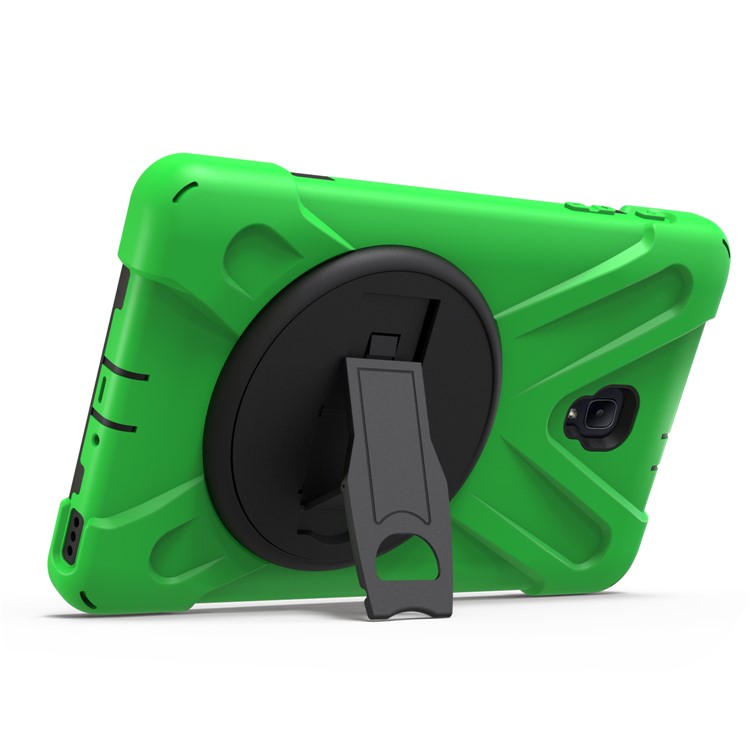 360 Degree Swivel Kickstand PC + Silicone Combo Protective Case with Hand Holder Strap for Samsung Galaxy Tab A 8.0 (2017) - Light Green-4