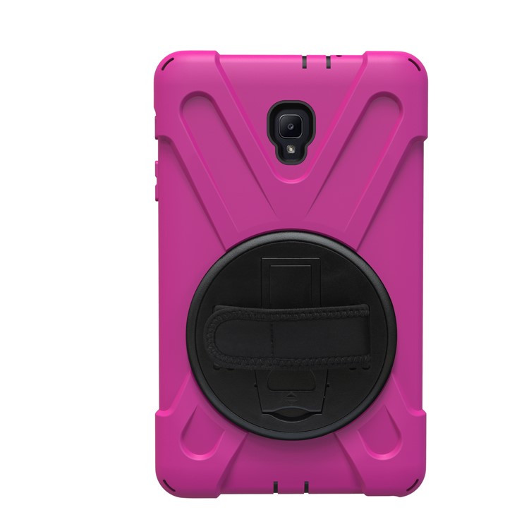 X-Shape PC + TPU Rotary Bracket Case with Handstrap + Shoulder Strap for Samsung Galaxy Tab A 8.0 (2017) T380 T385 - Rose-6