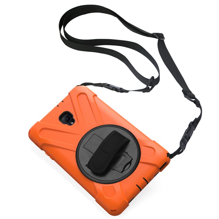 X-Shape PC + TPU Rotary Kickstand Tablet Case with Handstrap + Shoulder Strap for Samsung Galaxy Tab A 8.0 (2017) T380 T385 - Orange-13