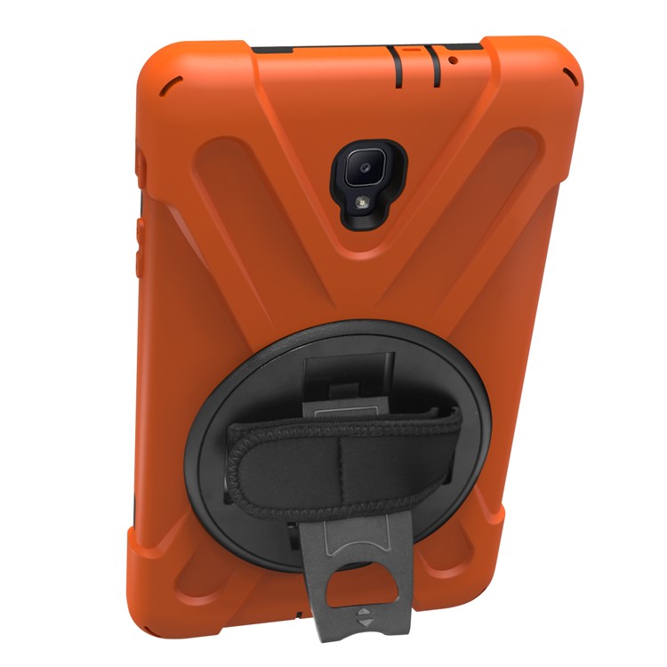 X-Shape PC + TPU Rotary Kickstand Tablet Case with Handstrap + Shoulder Strap for Samsung Galaxy Tab A 8.0 (2017) T380 T385 - Orange-19