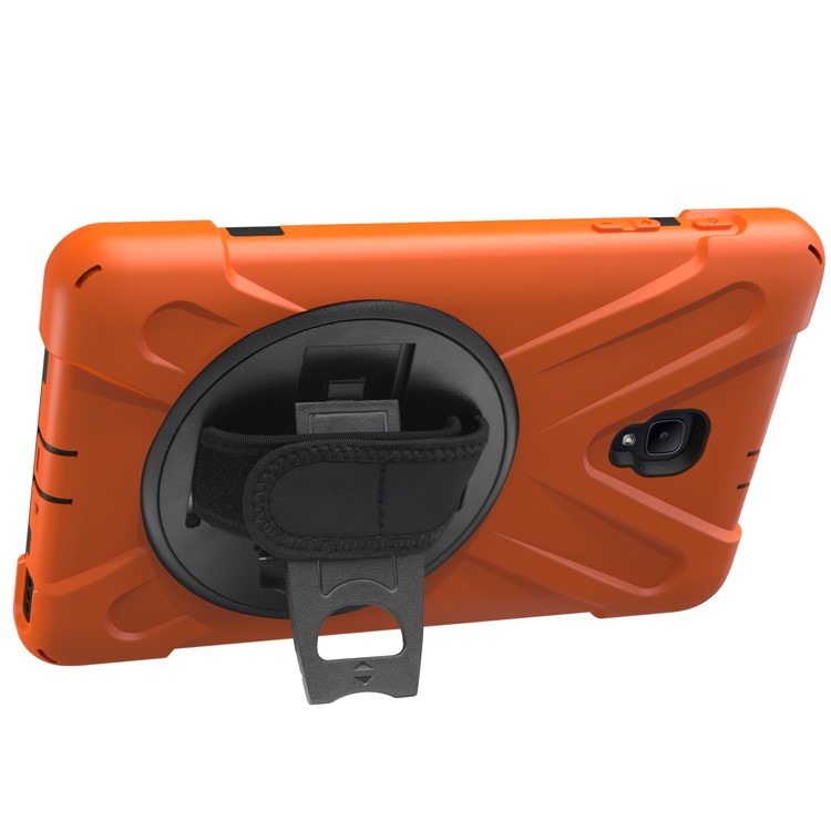 X-Shape PC + TPU Rotary Kickstand Tablet Case with Handstrap + Shoulder Strap for Samsung Galaxy Tab A 8.0 (2017) T380 T385 - Orange-8