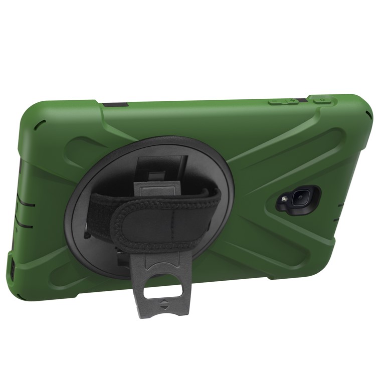 X-Shape PC + TPU Rotary Kickstand Tablet Cover for Samsung Galaxy Tab A 8.0 (2017) T380 T385 with Handstrap + Shoulder Strap - Army Green-8