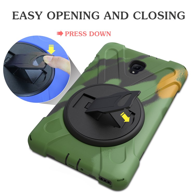 X-Shape PC + TPU Rotary Kickstand Tablet Shell with Handstrap + Shoulder Strap for Samsung Galaxy Tab A 8.0 (2017) T380 T385 - Camouflage-12