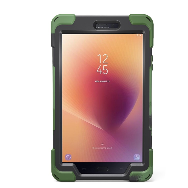 X-Shape PC + TPU Rotary Kickstand Tablet Shell with Handstrap + Shoulder Strap for Samsung Galaxy Tab A 8.0 (2017) T380 T385 - Camouflage-16