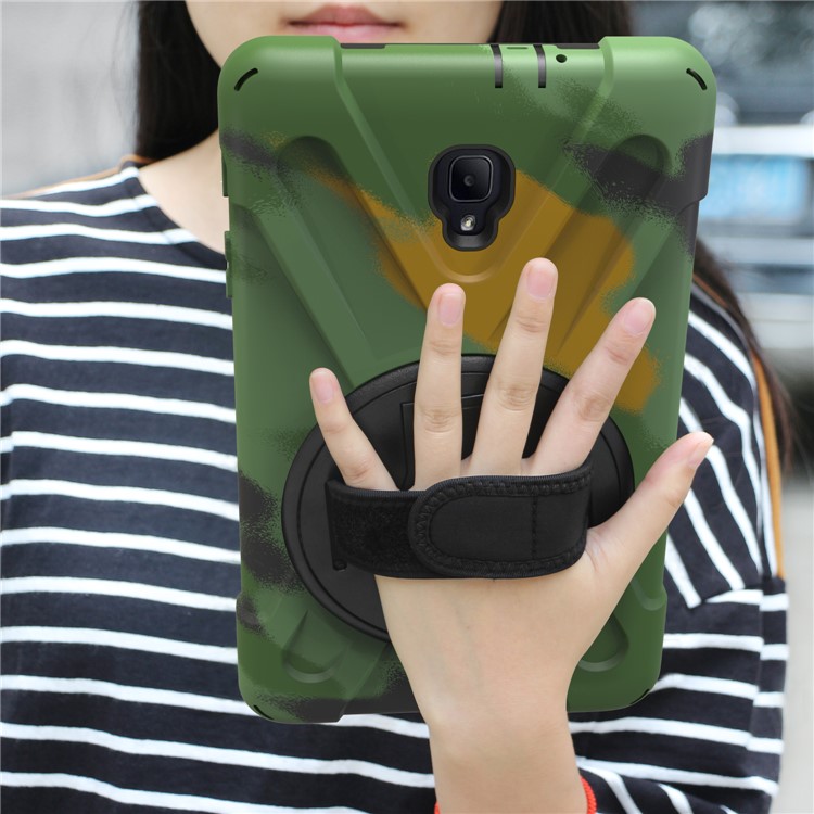 X-Shape PC + TPU Rotary Kickstand Tablet Shell with Handstrap + Shoulder Strap for Samsung Galaxy Tab A 8.0 (2017) T380 T385 - Camouflage-7