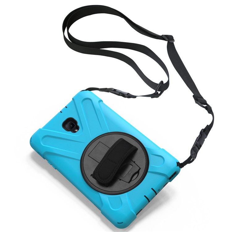 X-Shape PC + TPU Rotary Kickstand Protective Cover with Handstrap + Shoulder Strap for Samsung Galaxy Tab A 8.0 (2017) T380 T385 - Baby Blue-13